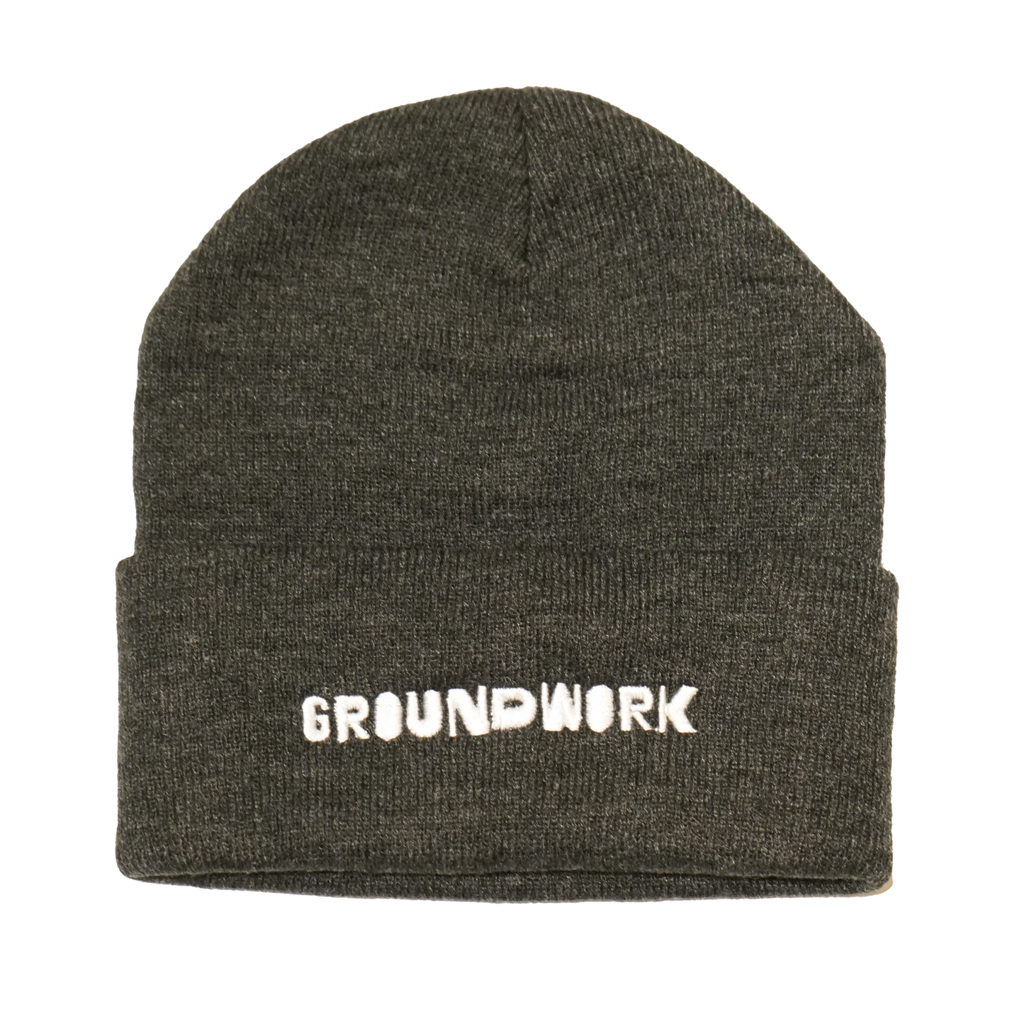 Embroidered Grey Beanie