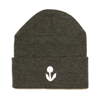 Embroidered Grey Beanie