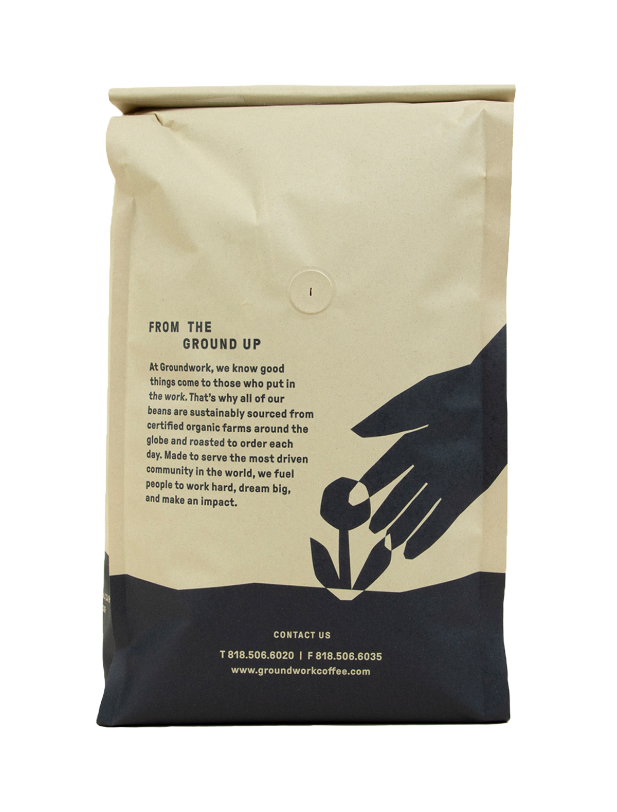 Back of bag 5lb Organic SIngle Origin Peru light roast