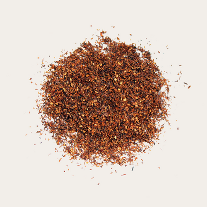 pile of loose leaf organic rooibos tea